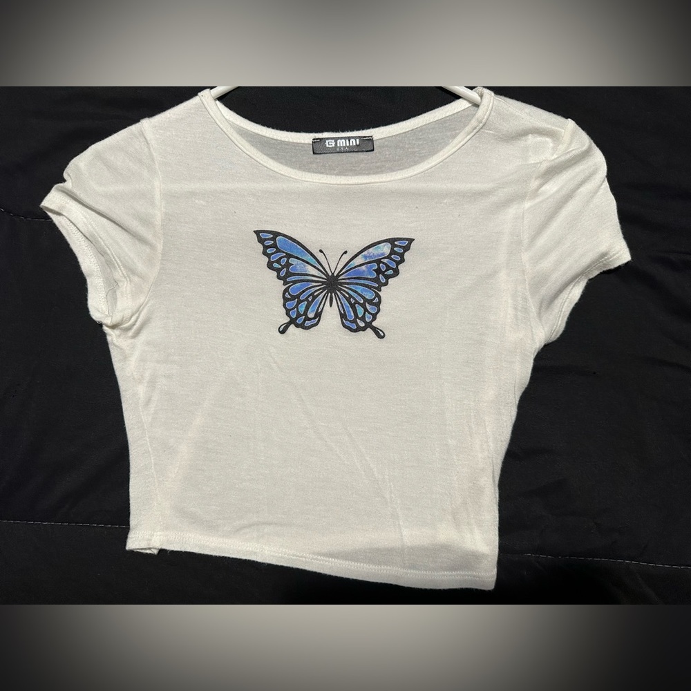 white butterfly crop. size small